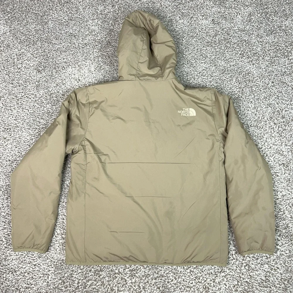 The North Face Jacket Mens Large Beige Hooded Insulated Puffer Full Zip Winter